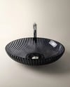Dekoratif Oval Cam Lavabo Siyah 50 cm GLS-116