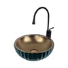 40 cm Yeşil Bronz Tezgah Üstü Lavabo GR-915