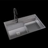 Inox 80x48,5 Çift Göz Bardak Yıkamalı Paslanmaz Çelik Eviye KTC-115