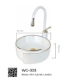 Pure  Beyaz Gold Tezgah Üstü Çanak Lavabo Wg-303 WG-303