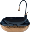 Pure Crocodile Bronz Siyah Tezgah Üstü Çanak Lavabo Bc-304 BC-304