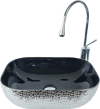 Pure Crocodile Gümüş Siyah Tezgah Üstü Çanak Lavabo Bs-303 BS-303