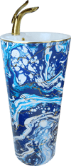 Pure Ebru Mavi  Altın  Kolon Lavabo Bb-131 BB-131