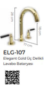 Pure Elagate Gold Üç Delikli Lavabo Armatürü Elg-107 ELG-107