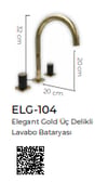 Pure Elagate Gold Üç Delikli Lavabo Armatürü Elg-104 ELG-104