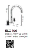 Pure Elagate Krom Üç Delikli Lavabo Armatürü Elg-106 ELG-106