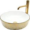 Pure Flower Gold White Tezgah Üstü Çanak Lavabo Gw-603 GW-603