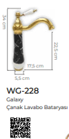 Pure Galaksi Tezgah Üstü Çanak Lavabo Armatürü Wg-228 WG-228