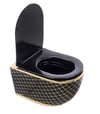 Pure Geometrik Siyah Altın Kanalsız Asma Klozet Wh-784 WH-784