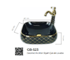 Pure Geometrik Siyah Gold Tezgah Üstü Çanak Lavabo Gb-523 GB-523