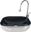 Pure Gümüş Siyah Tezgahüstü Çanak Lavabo Sb-525 SB-525