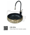 Pure Mat Siyah Gold Tezgah Üstü Çanak Lavabo Gb-524 GB-524