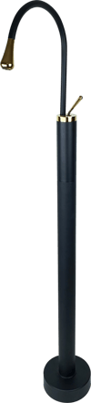 Pure Minimal Siyah Altın Yerden Bağlantılı Kolon Lavabo Armatürü Bf-223 BF-223