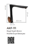 Pure Royal Siyah Bronz Mutfak Evye Armatürü Akf-111 AKF-111