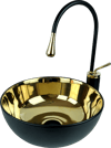 Pure Siyah Gold Tezgah Üstü Çanak Lavabo Bg-306 BG-306