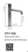 Pure Stil Krom Gold Tezgah Üstü Çanak Lavabo Armatürü Sty-106 STY-106