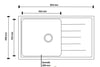 Vinox Antrasit Tek Göz Granit Eviye 50X86 Vx004 VX-004ANT