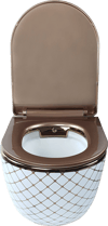 Pure Geo. Beyaz Bronz Kanalsız Asma Klozet Wh-800+Soft Kapak WH-800+CS-23