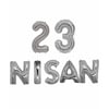 23 Nisan Gümüş Folyo Balon 76 Cm