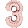 3 Rakam Rose Folyo Balon 76 cm