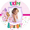 3 Yaş Kız Kişiye Özel Sticker 24 Adet
