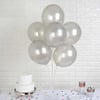 30 Adet Gümüş Kalp Uçan Balon Demeti