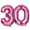 30 Yaş Balonu Pembe Puanlı 90 cm