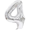 4 Rakam Folyo Gümüş Balon Küçük 35 cm