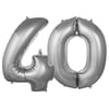 40 Yaş Balonu Gümüş Renk 90 cm