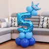 5 Rakam Mavi Yıldızlı Folyo Balon 100 cm