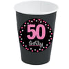 50 Yaş Fuşya Bardak