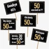 50 yaş Partisi50 Yaş Gold Pano Çerçeve Konuşma Balonu Set