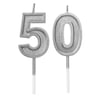 50 Yaş Gümüş Rakam Mum