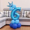 6 Rakam Mavi Yıldızlı Folyo Balon 100 cm