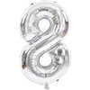 8 Rakam Folyo Gümüş Balon Küçük 35 cm