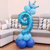 9 Rakam Mavi Yıldızlı Folyo Balon 100 cm