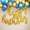 El Yazılı Gold Happy Birthday Folyo Balon