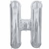 Gümüş Renk 76 cm H Harf Folyo Balon Gümüş 76 cm
