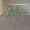 İsimli Pleksi Pasta SüsüHappy Birthday Pasta Süsü Yeşil