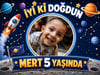 Uzay KonseptiKişiye Özel Uzay Temalı Doğum Günü Afiş