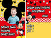 Mickey Mouse Kişiye Özel Davetiye 10 Adet