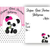 Panda Kişiye Özel Davetiye 10 Adet