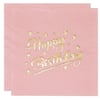 Pembe Happy Birthday Peçete