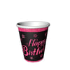 Pembe Siyah Happy Birthday Bardak