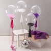 Şeffaf Mor Tüylü Balon 45 Cm