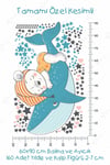  Balinada Uyuyan Ayıcık ve Yıldızlar Çocuk Bebek Odası Sticker Seti