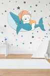  Balinada Uyuyan Ayıcık ve Yıldızlar Çocuk Bebek Odası Sticker Seti