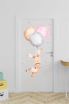  Balonlar ve Tavşan Kapı Stickerı - Kalp ve Puantiyeli 