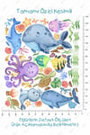  Eğitici Sevimli Deniz Hayvanları ve Bitkiler Sticker Seti (Büyük Boy)