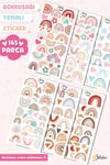 165Adet Gökkuşağı Sticker Seti - Kalem Suluk Defter Cam Masa Laptop Tablet Sticker Suya Dayanıklı